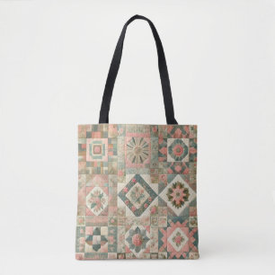 Bolsa Tote Compartimento e corda terracotta verde e rosa únic