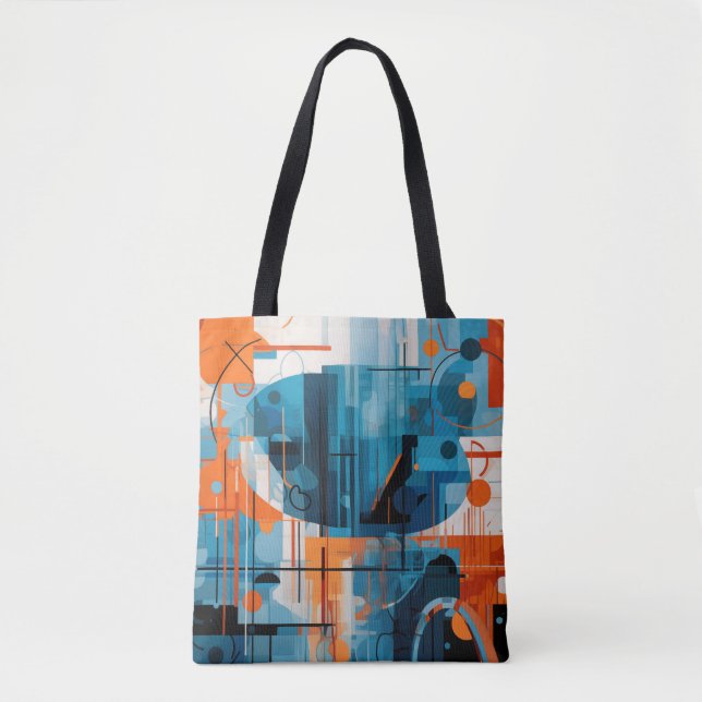 Bolsa Tote composição de formas geométricas de abstrato (Frente)