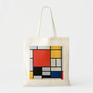 Bolsa Tote Composição de Mondrian Vermelho, Amarelo, Azul, Pr
