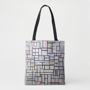 Bolsa Tote Composição Rosa e Cinzas, Mondrian