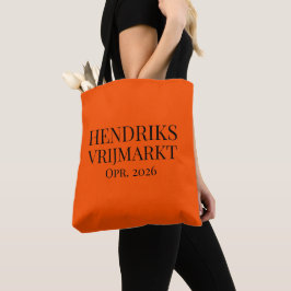 Bolsa Tote Comprador 'Vrijmarkt' com nome e orgulho | Laranja