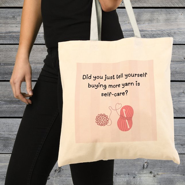 Bolsa Tote “Comprar Fio é Cuidado Pessoal” Saca de Tote Diver (Did you just tell yourself buying yarn is self-care shoulder tote bag)