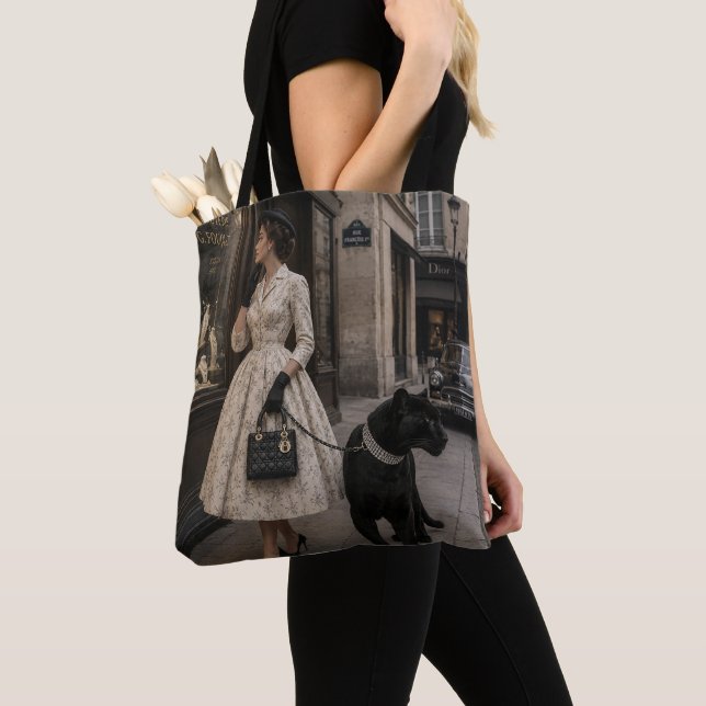 Bolsa Tote Compras de janela com uma Pantera Negra (Close Up)