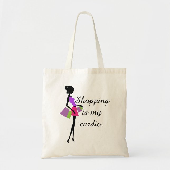 Bolsa Tote Compras são meu cardio Diversão e Humor (Frente)