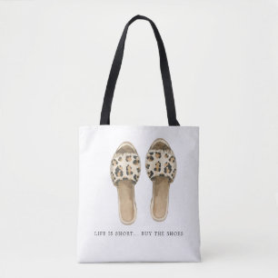 Bolsa Tote Compre os Sapatos   Ilustração de Moda em Aquarela