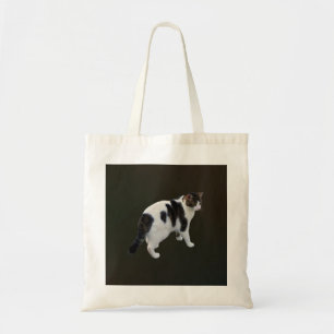 Bolsa Tote Comprimido branco com adesivos escuros