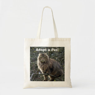 Bolsa Tote Comprimido de cabelo longo Gato Bag Animal