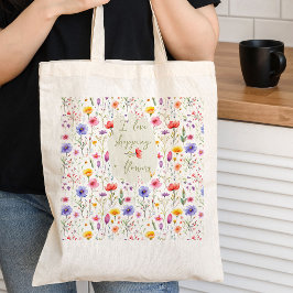 Bolsa Tote Compro de Amor e Flores Coloridas