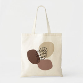 Bolsa Tote Compro de outono Formas de Pinecone e Blob de Abst
