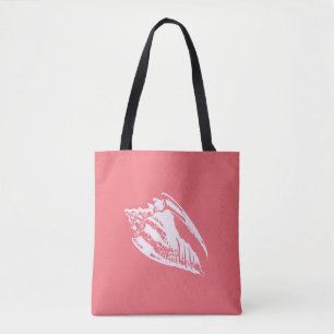 Bolsa Tote Conch Shell - cor-de-rosa e branco