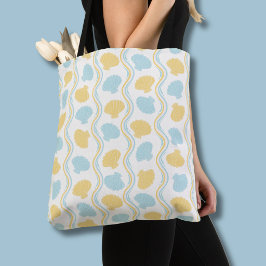 Bolsa Tote Concha do mar e ondas da praia Verão