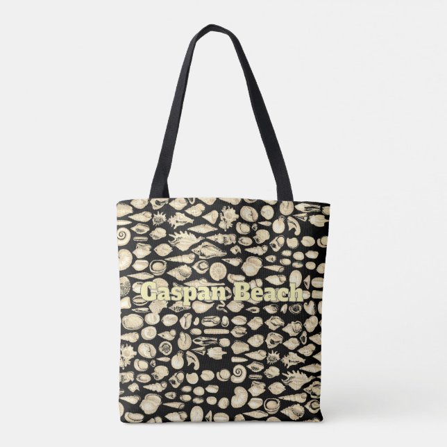 Bolsa Tote Concha- Mar de Conchas -Preto (Verso)