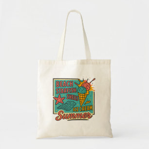 Bolsa Tote Conchas de Verão e Beachy Sorvete