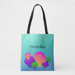 Bolsa Tote Conchas do Mar do Caribe com Bolhas