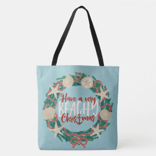 Bolsa Tote Conchas do Mar Tropical de Natal Reversíveis