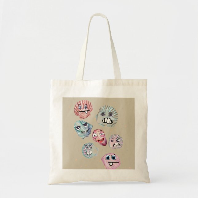 Bolsa Tote conchas oceânicas (Frente)
