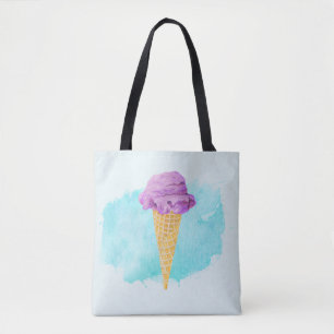Bolsa Tote Cone De sorvete Com Um Splatter De Tinta Azul