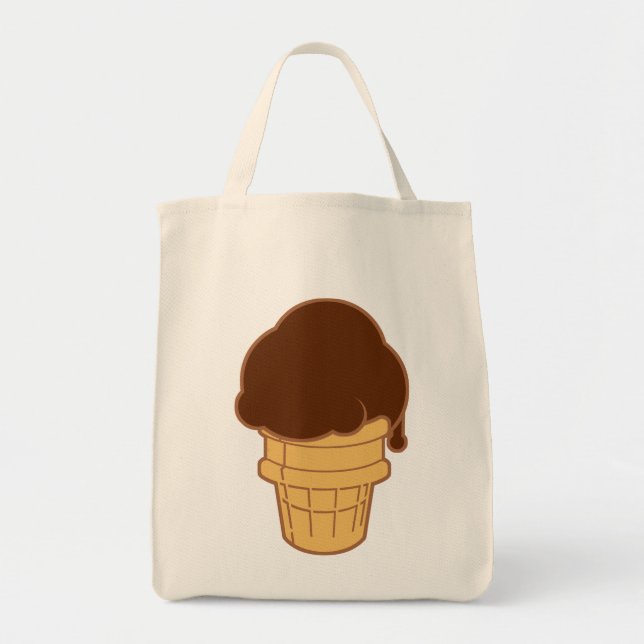 Bolsa Tote Cone de Sorvete de Chocolate (Frente)