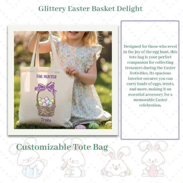 Bolsa Tote Conexão Personalizável à Páscoa da Glittery (Criador carregado)
