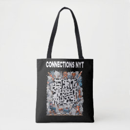 Bolsa Tote Conexões na moda NYT Design Preto