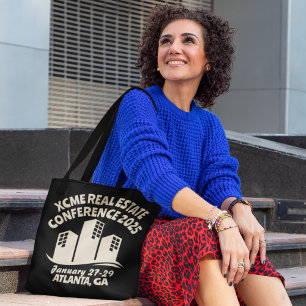 Bolsa Tote Conferência de Imóveis de Estilo Retroativo