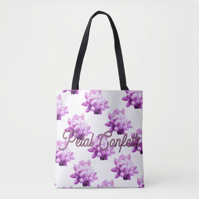 Bolsa Tote Confetti de Flor Rosa Personalizado (Frente)