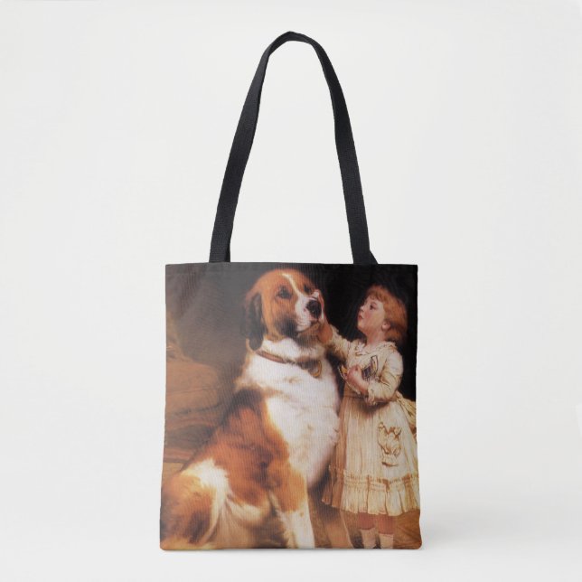 Bolsa Tote Confiança de Charles Burton Barber, Cão São Bernar (Frente)
