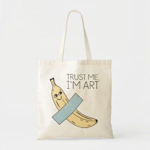 Bolsa Tote Confie em mim, sou Arte, Banana com Fita