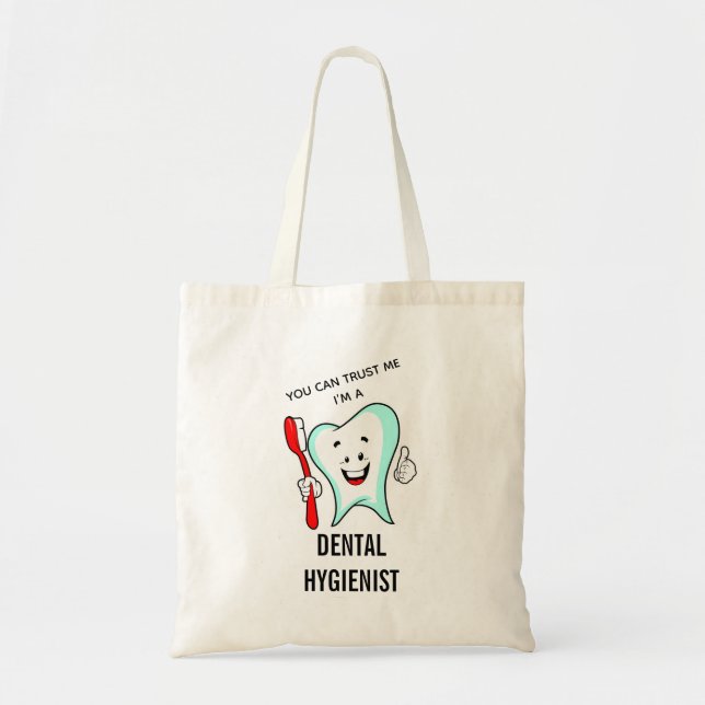 Bolsa Tote Confie em mim, sou uma Trama Higienista Dental (Frente)