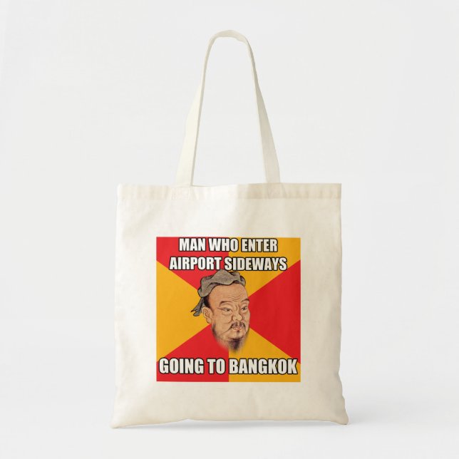 Bolsa Tote Confucius diz ir a Banguecoque (Frente)