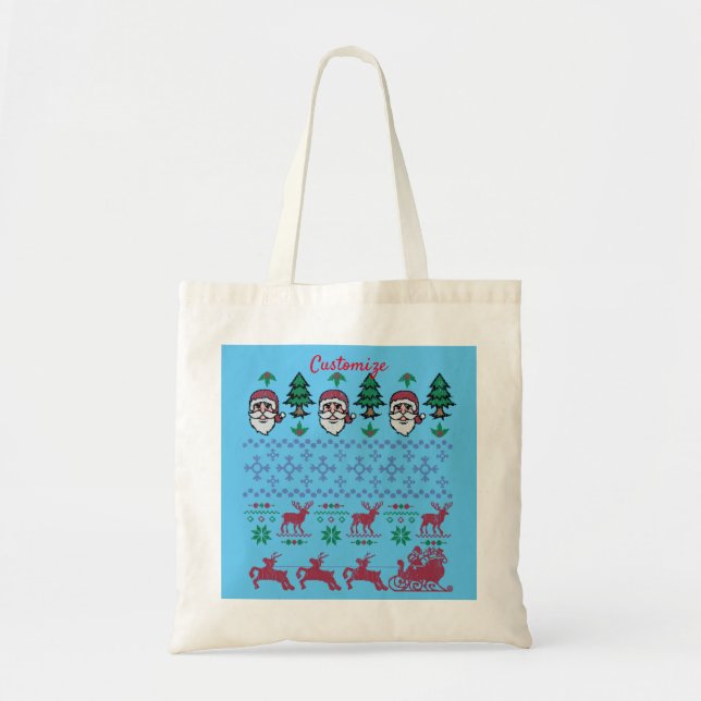 Bolsa Tote Confusão Aleatória de Natal Feio Thunder_Cove (Frente)