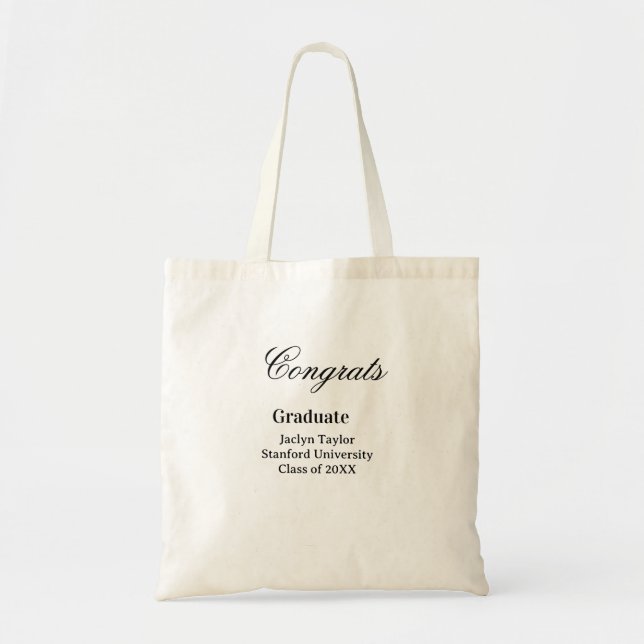 Bolsa Tote Congrats graduation name university name class of  (Frente)