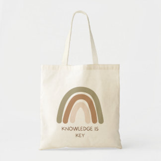 Bolsa Tote Conhecimento é a Chave | Inspiração Verde Marrom e