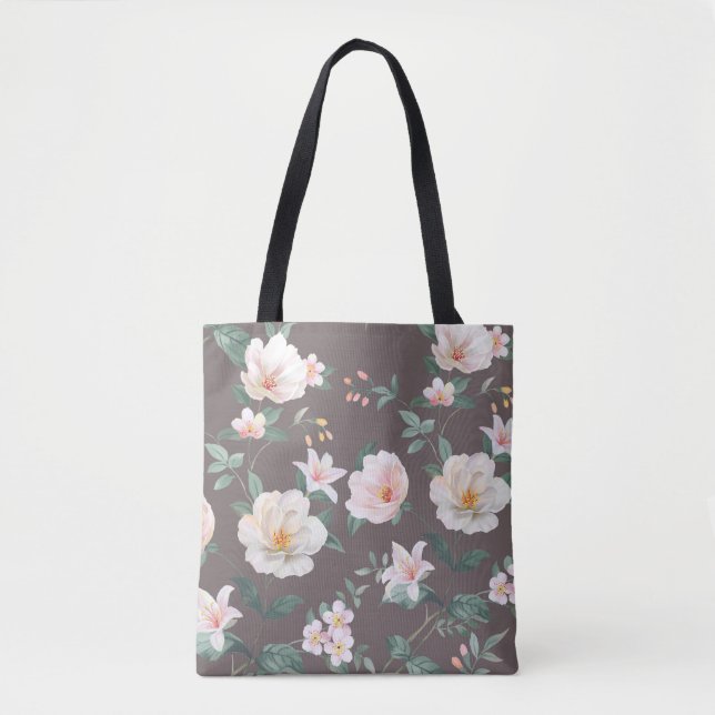 Bolsa Tote conjunto de alta qualidade de várias flores de aqu (Frente)