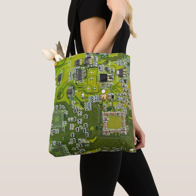 Bolsa Tote Conjunto de circuito impresso Circuito verde PCB C (Close Up)