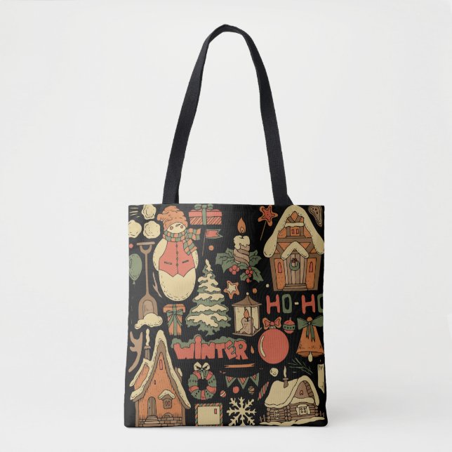 Bolsa Tote conjunto de colheita de natal 1 (Frente)