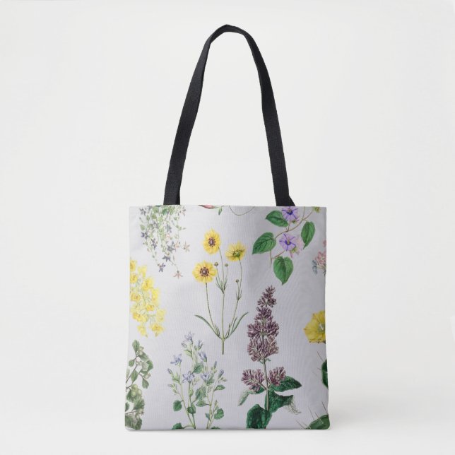 Bolsa Tote Conjunto de flores vintage (Frente)