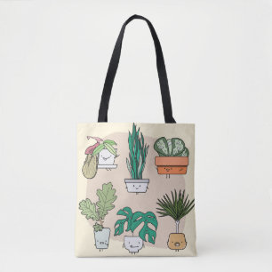 Bolsa Tote Conjunto de lindas plantas caseiras em potes. bot