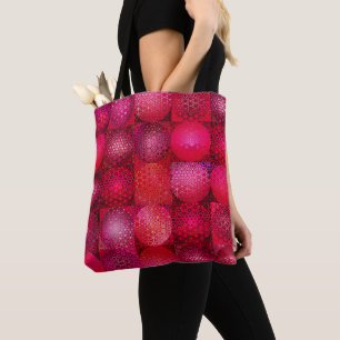 Bolsa Tote Conjunto de Mosaico Circular em Vermelho