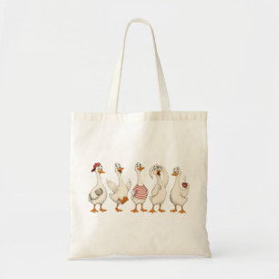 Bolsa Tote Conjunto de Personagens de Ganso Engraçado