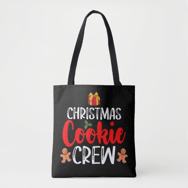 Bolsa Tote Conjuntos de Natal da Equipe de Biscoitos de Famíl (Frente)