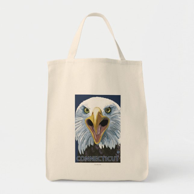 Bolsa Tote ConnecticutEagle para Cima Fechar (Frente)