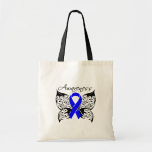 Bolsa Tote Consciência da borboleta do tatuagem - cancro do