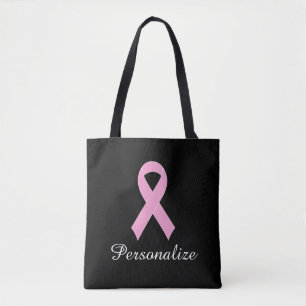 Bolsa Tote Consciência do cancer da fita rosa
