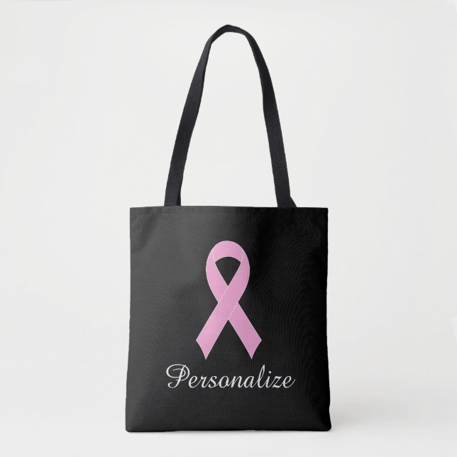 Bolsa Tote Consciência do cancer da fita rosa (Frente)