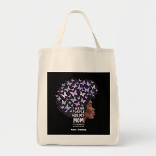 Bolsa Tote Consciência do mal de Alzheimer - Eu Visto roxo pa