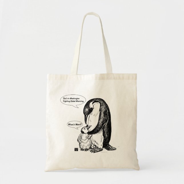Bolsa Tote Consciência do pinguim (Frente)