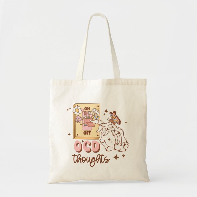 Bolsa Tote Conscientização da Saúde Mental "Desligando o TOC" (Frente)