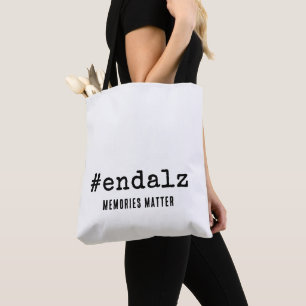 Bolsa Tote Conscientização do Alzheimer Hashtag Acabe com o A