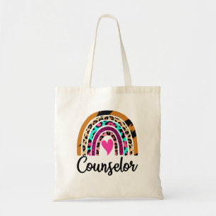 Bolsa Tote Conselheiro da Escola Rainbow Leopard Funny